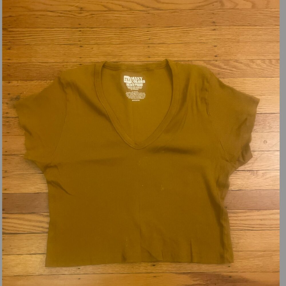 Big Bud Press Mustard Short Sleeve V-Neck